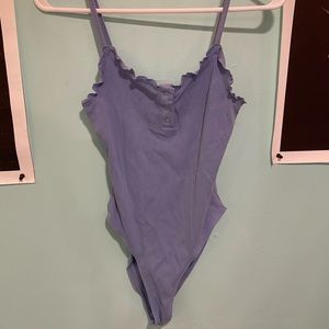 spaghetti strap light blue body suit